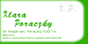 klara poraczky business card